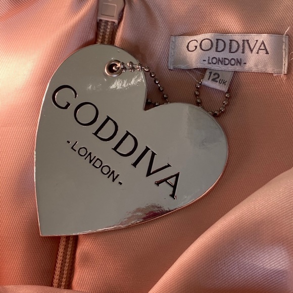 NEW Goddiva London Sweetheart Neck Mini Dress Gold - Picture 3 of 4